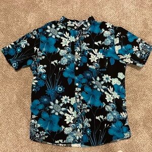 Modern Amusement Blue and Black Dress Shirt